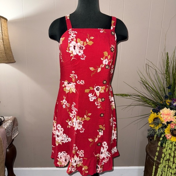 Xhilaration • Button Front Smocked Floral Sundress - Picture 1 of 8
